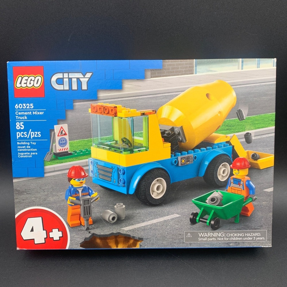 LEGO City Cement Mixer Truck 60325 Retired Building Set 85 Pieces New Sealed